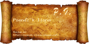 Psenák Ilona névjegykártya